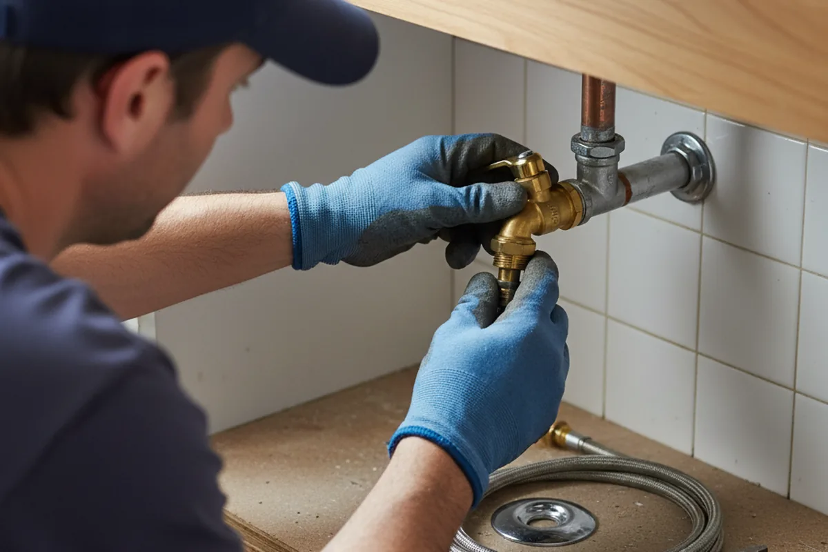 Shutoff valve and fitting work during Burst Pipe Repair in Camano Island